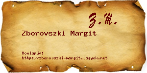 Zborovszki Margit névjegykártya